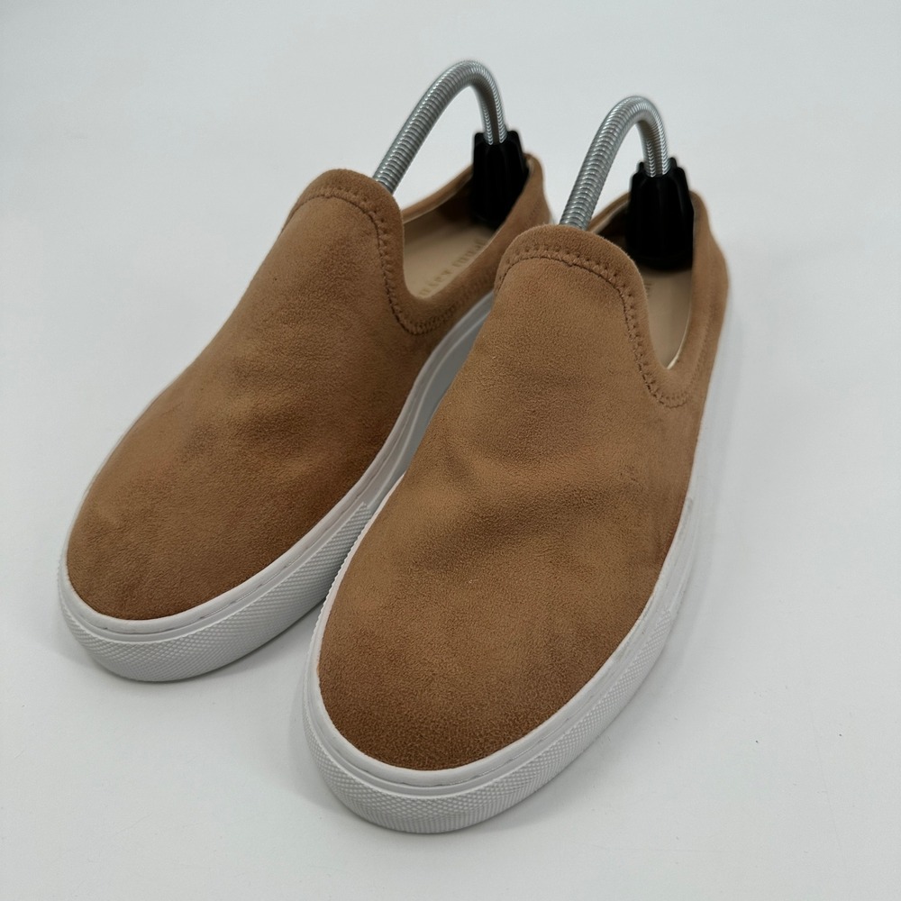 Jenni Kayne Tan Suede Slider Sneakers Women 41 Made in Portugal Camel Platform